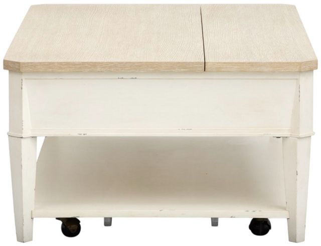Magnussen Home® Echo Isles Driftwood and Sea Pearl Lift Top Storage Cocktail Table with Casters-3