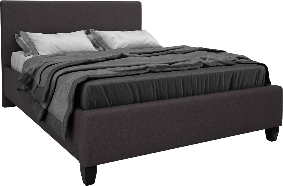 Lit double rembourré personnalisable à sommier avec pied de lit woodland de Beaudoin Ennis