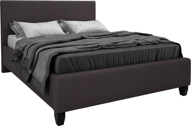 Lit double rembourré personnalisable à sommier avec pied de lit woodland de Beaudoin Ennis-0