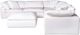 Moe's Home Collection Clay 6-Piece White L-Shaped Modular Sectional and Ottoman-3