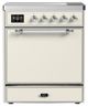 Ilve® Majestic III 30" Antique White Pro Style Induction Range with Solid Door and Chrome Trim-0