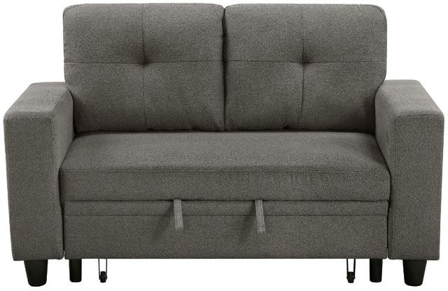 Homelegance® Robinson Dark Brown Loveseat with Pull-Out Bed, Shelves, and Charging Ports-4