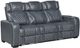 Homelegance® Apex Blue Double Power Reclining Sofa with Center Drop-Down Cup Holders-0