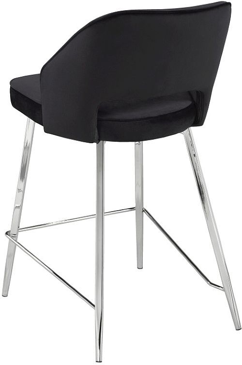 Brassex Inc. Ella 2-Piece Black/Chrome Counter Stool Set-1