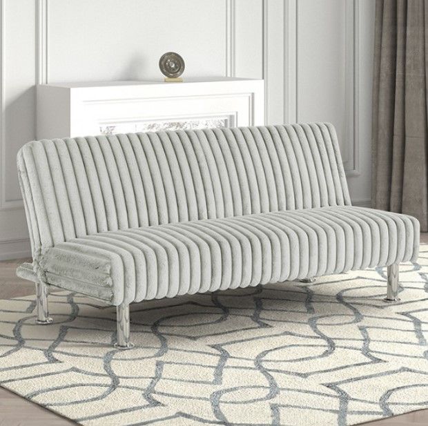 Furniture of America® Hinwil Light Gray Futon Sleeper Sofa-1
