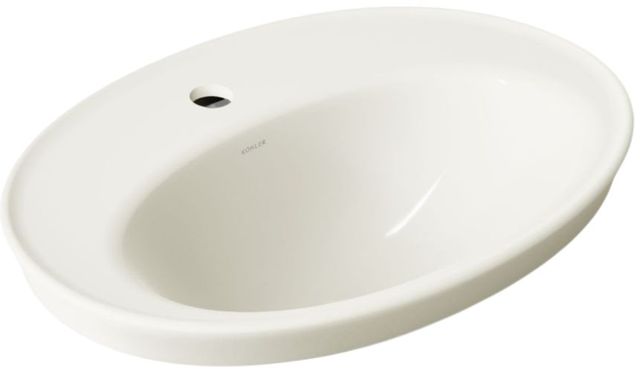 Kohler Serif® Biscuit 22.25" Oval Drop-In Bathroom Sink-0
