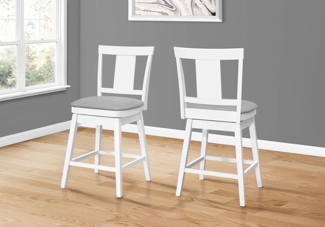 Monarch Specialties Inc. Set of 2 Grey/White Bar Stools-0