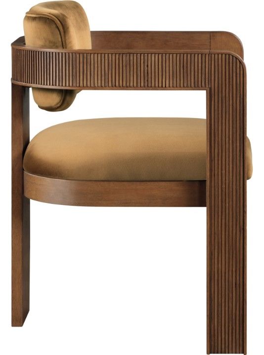 Meridian Furniture Sacha Saddle/Walnut Velvet Dining Chair-2