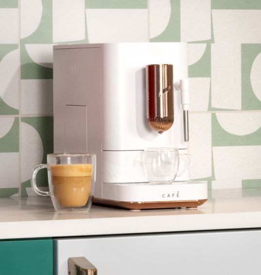 Café™ AFFETTO Matte White Automatic Espresso Machine and Frother-1