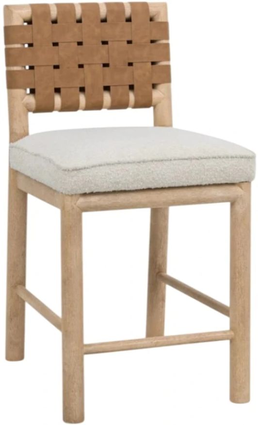 Modus Furniture Dorsey Ginger/Ricotta Upholstered Counter Stool-0