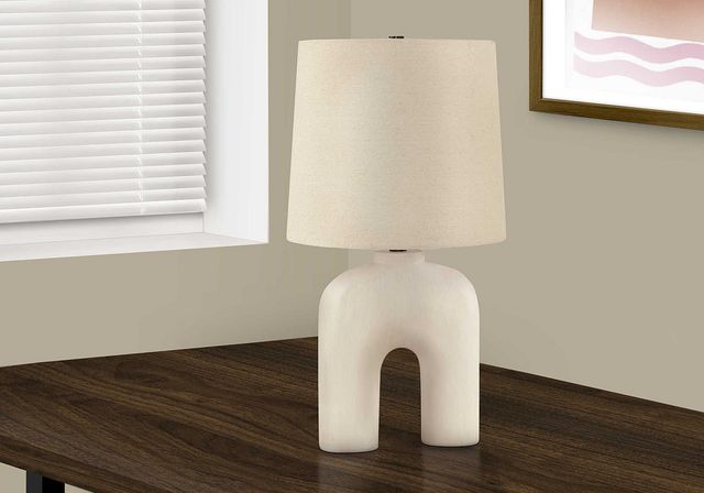 Monarch Specialties Inc. 25"H Cream Resin Table Lamp-4
