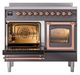 Ilve® Nostalgie II Noblesse 40'' Graphite Matte Pro Style Induction Range with Copper Trim-3