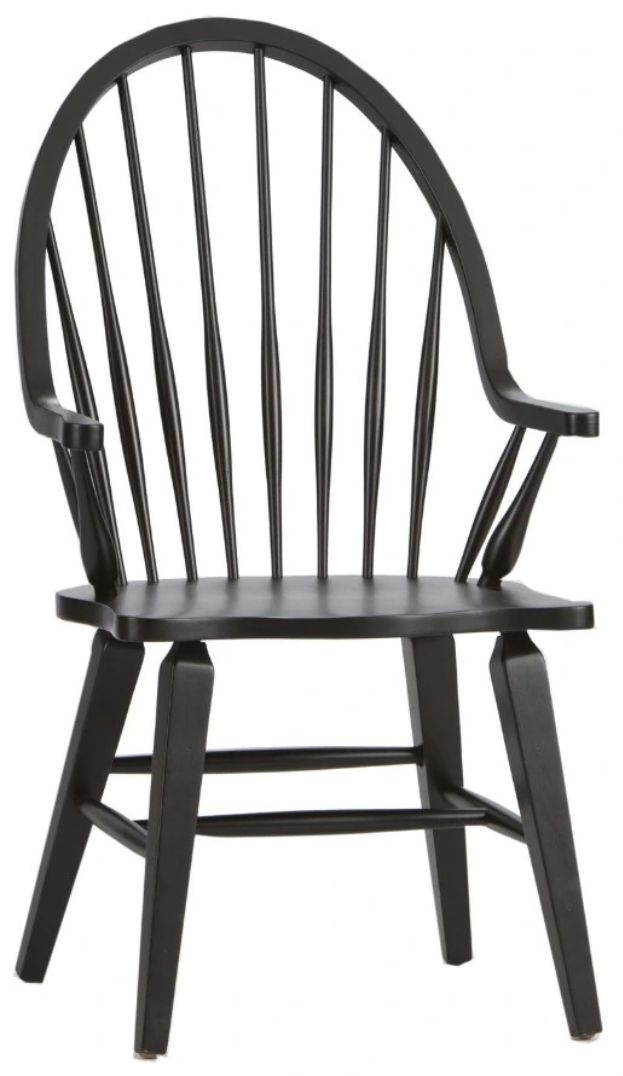 Liberty Furniture Hearthstone Ridge Black Windsor Back Arm Chair-0
