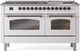Ilve® Nostalgie II Series 60" White Pro Style Dual Fuel Range-0