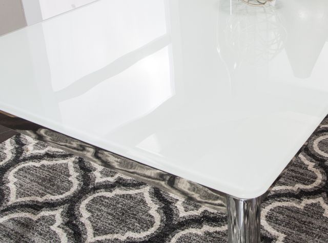 Cramco Atom Super White Glass Top 70" Dining Table with Chrome Base-4