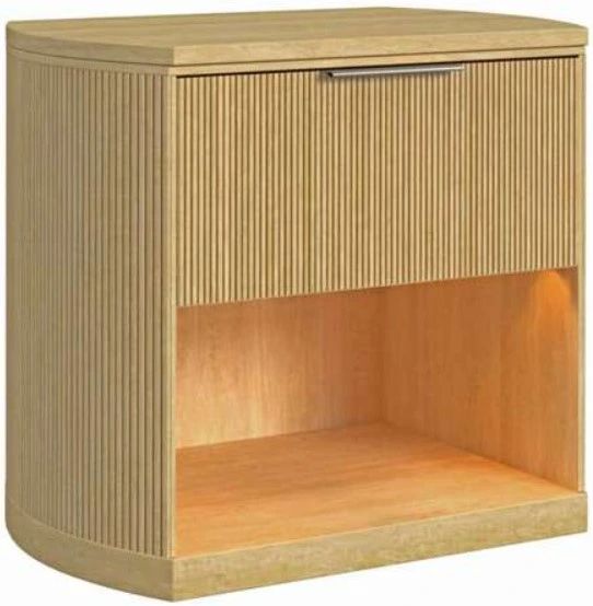 Elements International Sylvie Natural Nightstand with Touch Light-0