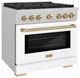 ZLINE Autograph Edition 36" Satin Stainless Steel Pro Style Gas Range with White Matte Door-3