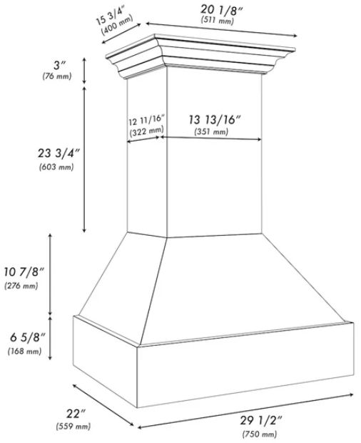 ZLINE 30" Rustic Black Finish Wooden Wall Mounted Range Hood-1