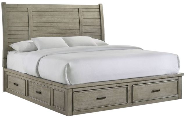 American Wholesale Furniture Sienna Gray King Sleigh Storage Bed-0