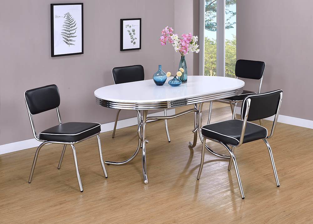 Coaster Retro 5 Piece Dining Table Set Furniture Express Valdosta GA