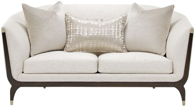 Michael Amini® Paris Chic Cremini Espresso Loveseat-1