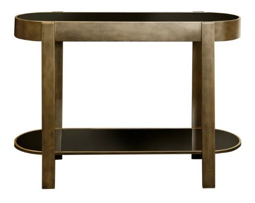 StyleCraft Gold Oval Console Table-0
