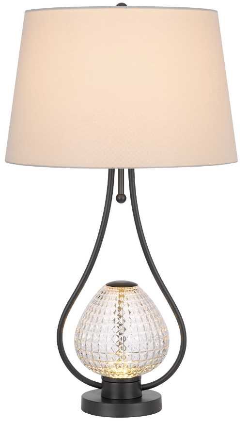 Cal® Lighting & Accessories Forssa Charcoal Grey/White Table Lamp-2
