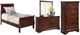 Signature Design by Ashley® Alisdair 4-Piece Dark Brown Twin Sleigh Bed Set-0