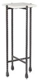 Currey & Company White Flying Marble Drinks Table with Black Iron Frame-0