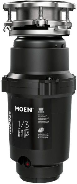 Moen® GX PRO Series 0.33 HP Continuous Feed Black Garbage Disposal-1