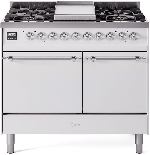 Ilve Nostalgie II 40" White Freestanding Dual Fuel Range Gerhard's