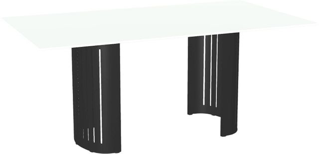 Amisco Customizable Rachel 72" Rectangular Dining Table with 0.5" White Glass Top-0