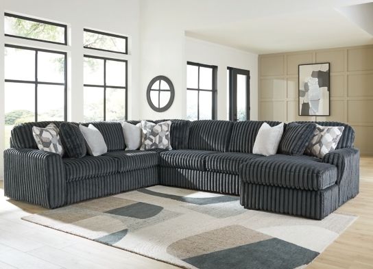 Signature Design by Ashley® Midnight-Madness 4-Piece Gunmetal Right-Arm Facing Sectional and Chaise-1