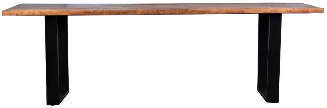 Dovetail Furniture Castro Medium Brown Dining Table with Black Base-1