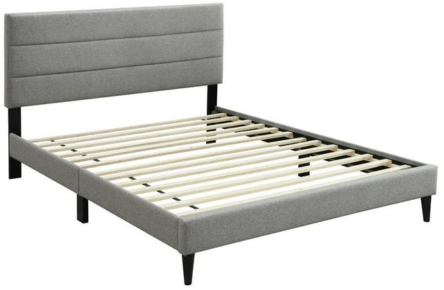 Bernards Willa Gray Upholstered Queen Panel Bed-0