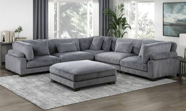 Homelegance® Traverse 6-Piece Gray Modular Sectional with 2-Ottoman-1