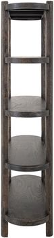 International Furniture Direct Black Balam Stained Dark Bookcase-3