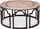 Riverside Furniture Estelle Washed Gray Round Coffee Table with Black Base-0