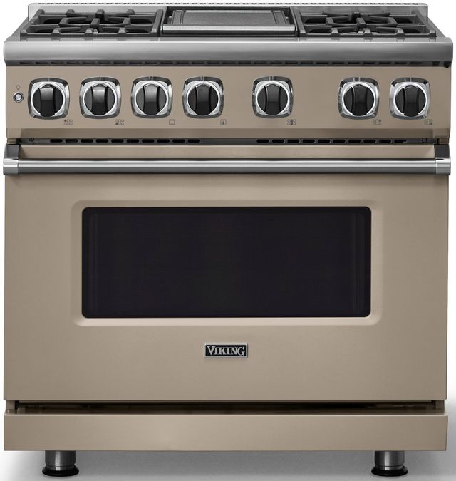 Viking® 7 Series 36" Nantucket Pro Style Dual Fuel Range with Griddle-2