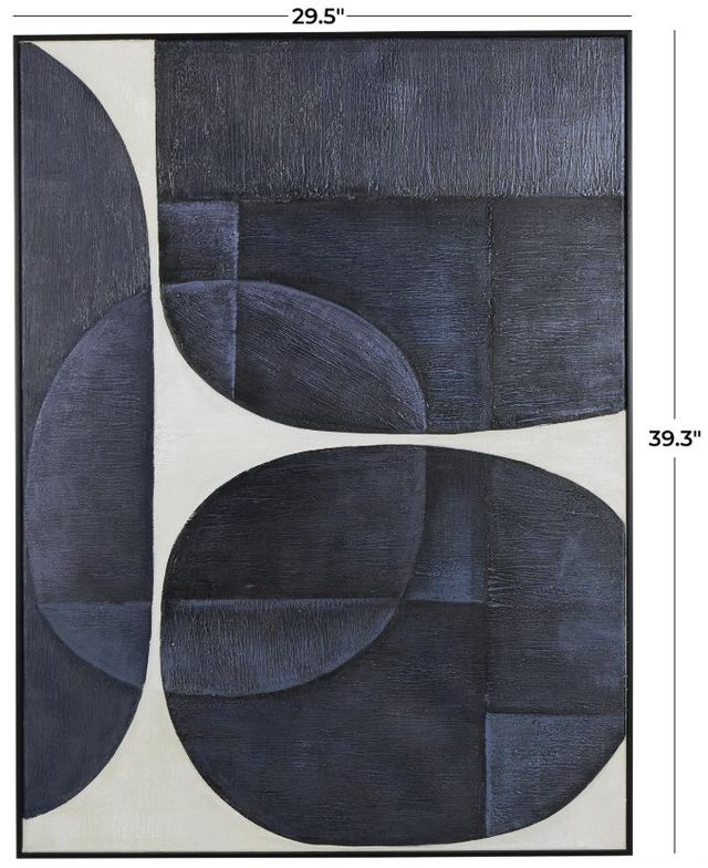 Deco Marche Blue Abstract Geometric Shape Framed Wall Art-2