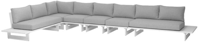Meridian Furniture Maldives 6-Piece Gray Fabric Outdoor Sectional-0