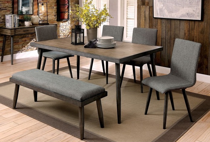 Furniture of America Vilhelmi I Gray Bench - Thumbnail 3