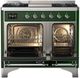 Ilve® Majestic III 40" Emerald Green Pro Style Dual Fuel Liquid Propane Range with Solid Door and Chrome Trim-1