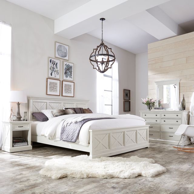 homestyles® Seaside Lodge Hand-Rubbed White King Bed-3