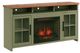 Legends Home Vineyard Fruitwood/Sage Green 74" Fireplace Console-0