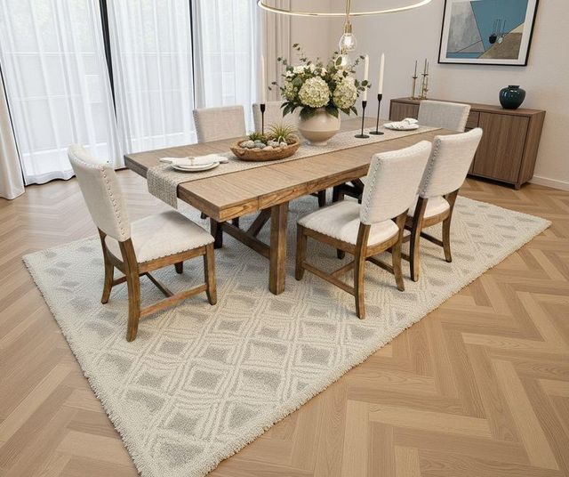 Legends Home Harvest Velvet Gray Trestle Dining Table-1