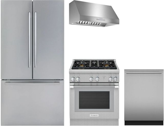 Thermador® 4 Piece Stainless Steel Gas Kitchen Package-0