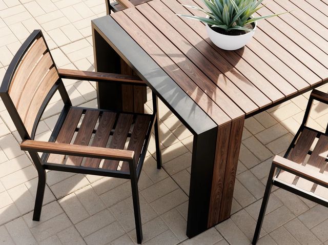 Transformer Table Transformer Black/Dark Walnut Aluminum/Polystyrene Stackable Outdoor Dining Chair -3