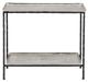 Currey & Company Boyles Antique Silver Side Table with Black Iron Frame -0
