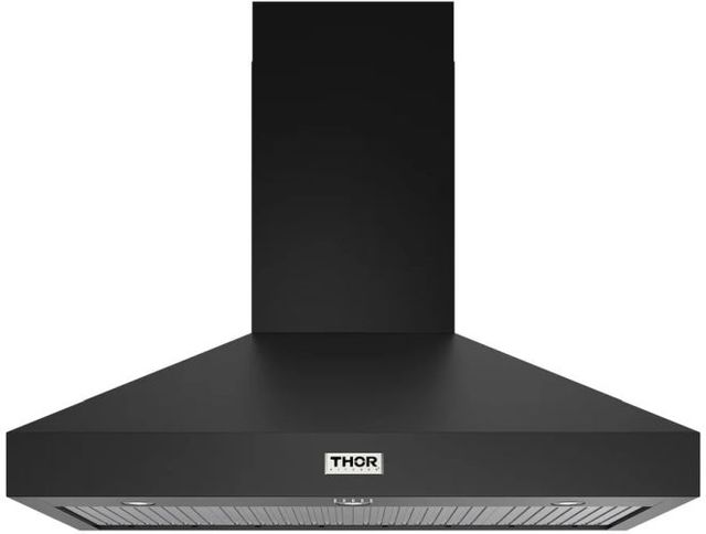 Thor Kitchen® 48" Professional Black Wall Mount Pyramid Range Hood-0